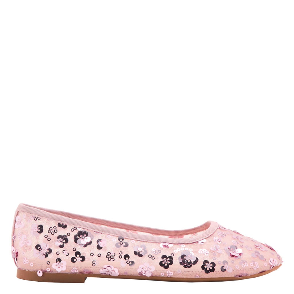 Bruin en oudroze meisjes Mango Kids ballerina met strassteentjes