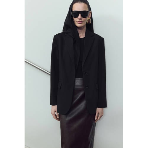 Mango oversized blazer zwart afbeelding