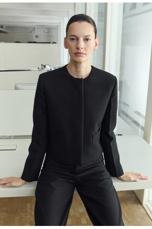 cropped blazer zwart