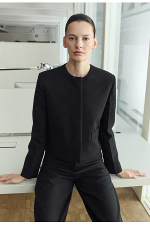 cropped blazer zwart