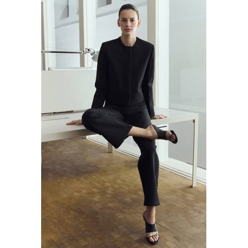 Mango cropped blazer zwart afbeelding