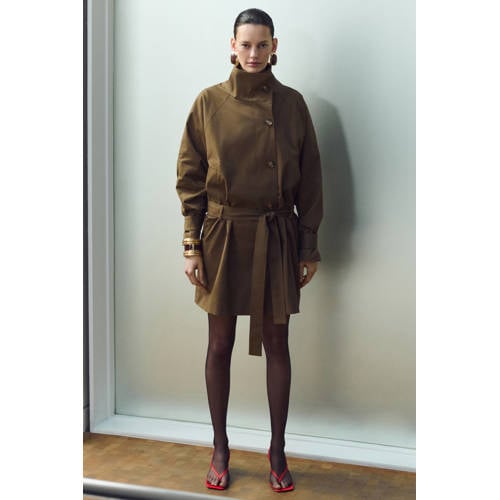 Mango trenchcoat kaki afbeelding