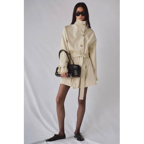 Mango trenchcoat ecru afbeelding