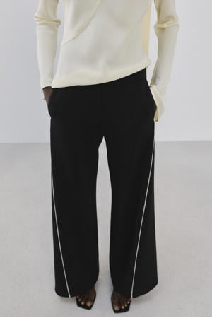 straight regular waist casual broek zwart