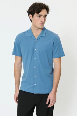 katoenen regular fit overhemd - blauw