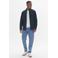 Matinique regular casual overhemd met linnen donkerblauw