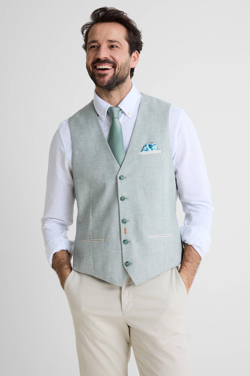 Groene heren A fish named Fred gilet van polyester met effen