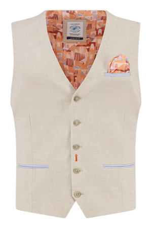 gilet met linnen beige