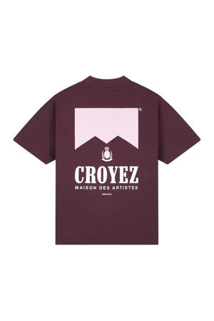 oversized T-shirt donkerrood