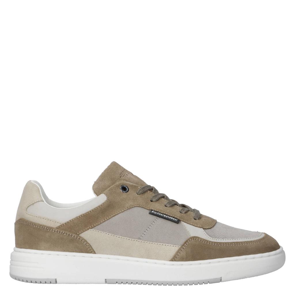 Beige en taupe heren Cycleur de Luxe ND4 suède sneakers met veters