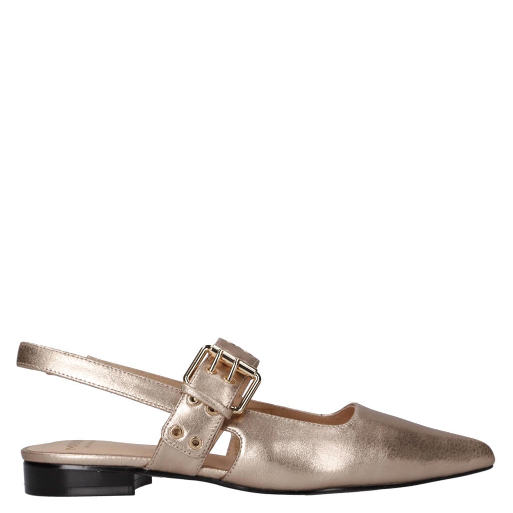 Roségouden dames Cycleur de Luxe Lamium leren slingback loafers met gesp