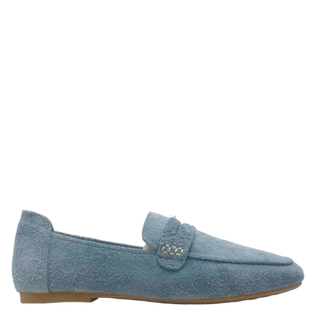 Lichtblauwe dames Cycleur de Luxe Marigold suède loafers