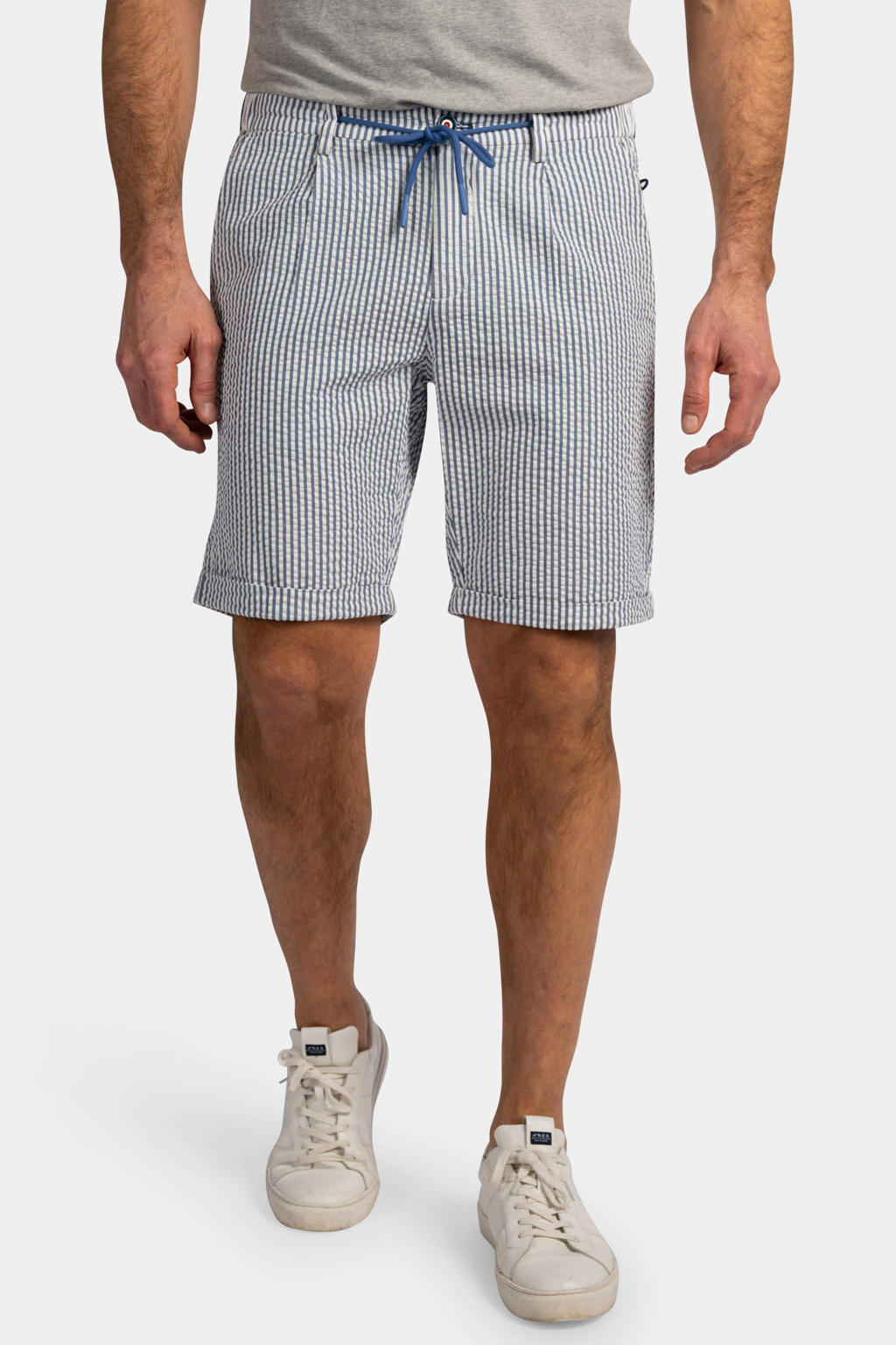 New Zealand Auckland regular gestreepte casual short blauw