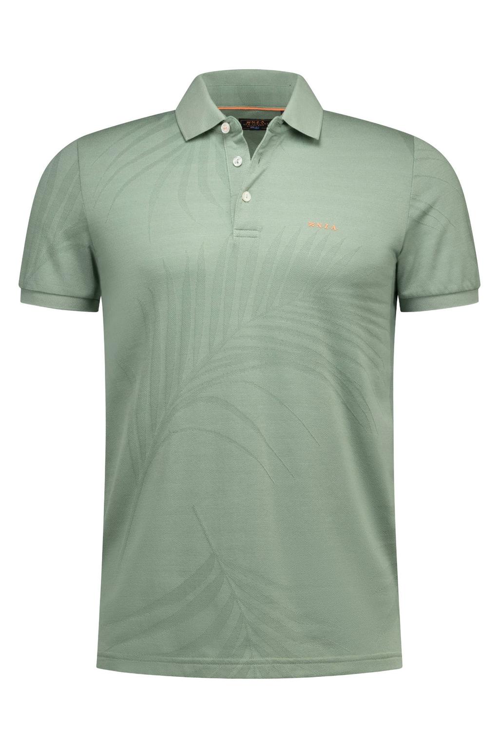 Groene heren New Zealand Auckland regular fit polo boorden van katoen met korte mouwen