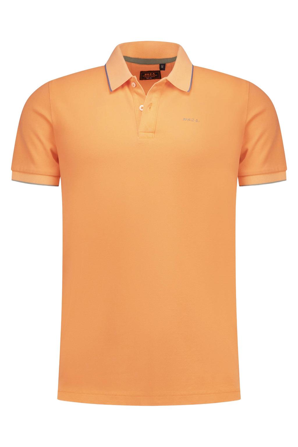 Oranje heren New Zealand Auckland regular fit polo van katoen met effen en korte mouwen
