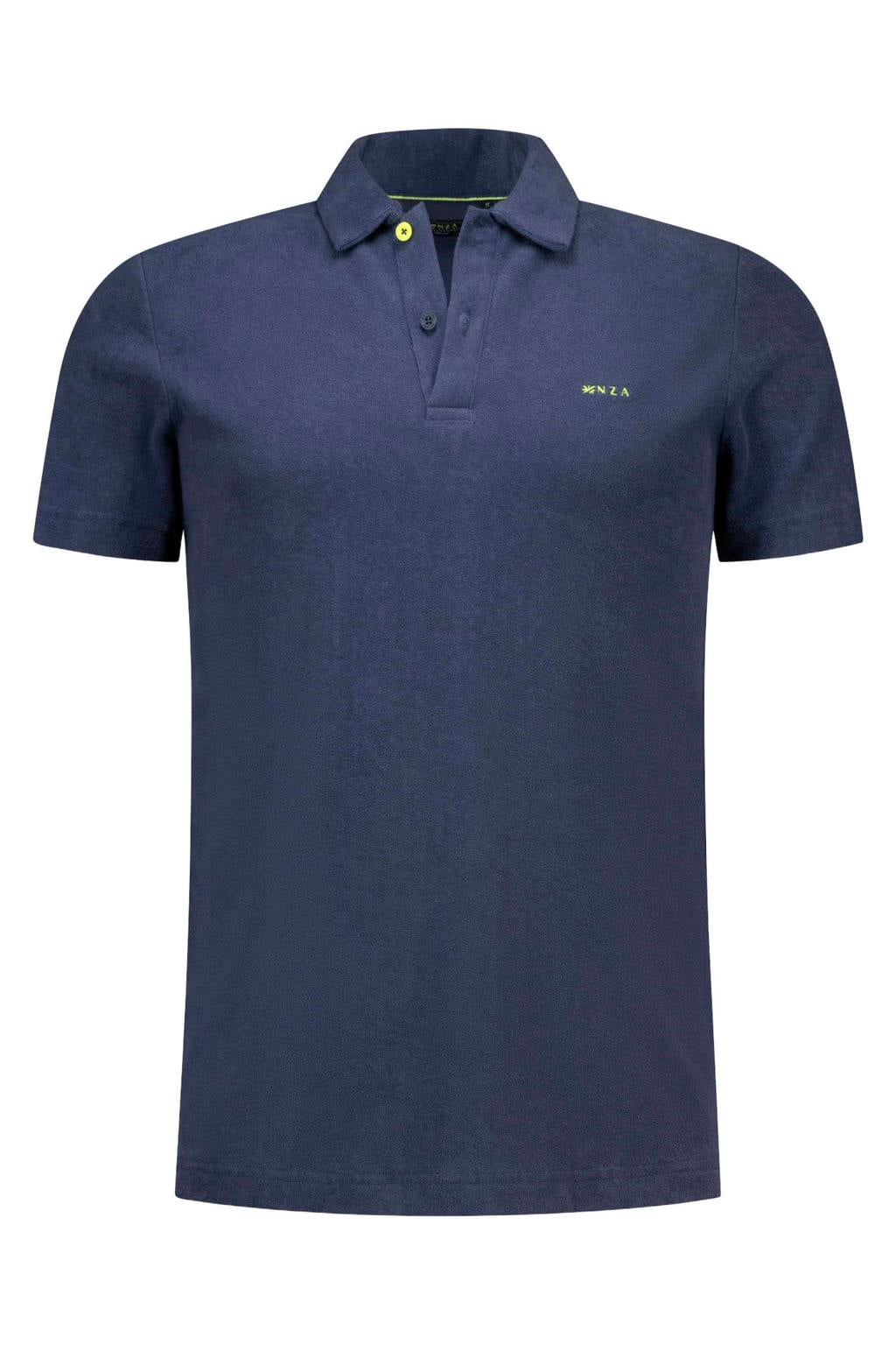 Donkerblauwe heren New Zealand Auckland regular fit polo van katoen met effen en korte mouwen