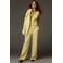 PIECES wide leg high waist casual broek lichtgeel