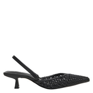 Onlcoco-10 Woven Slingback imitatieleren leren slingback pumps kitten heel zwart