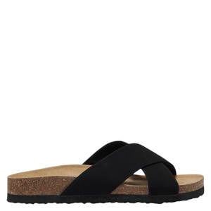 Onlmaxi Madison-1 Cross Pu Nubuck suède slippers zwart