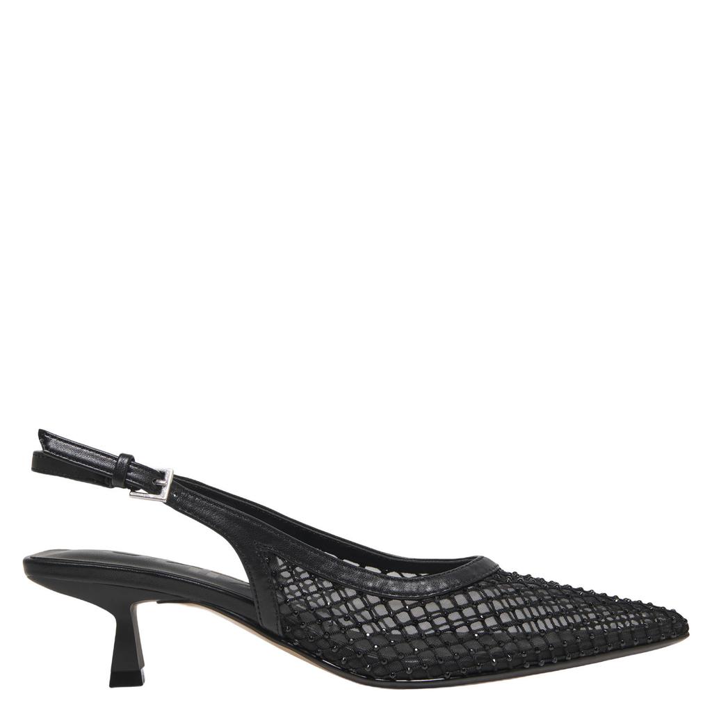 Zwarte dames ONLY Onlcoco-9 Slingback Mesh Bling slingback pumps kitten heel met gesp