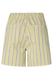 thumbnail: PIECES regular high waist gestreepte denim short lichtgeel