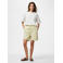 PIECES regular high waist gestreepte denim short lichtgeel