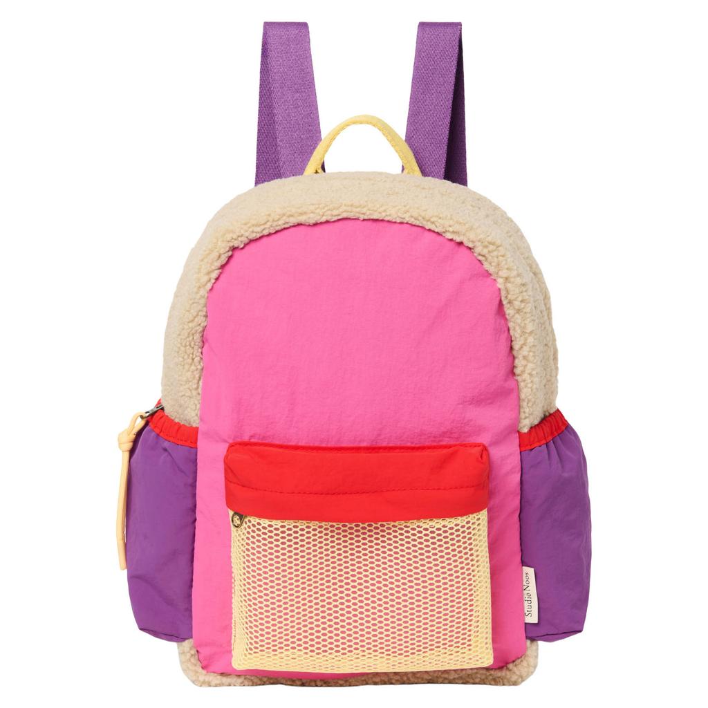 Studio Noos teddy rugzak - paars/roze/rood