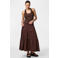 PIECES maxi rok bruin