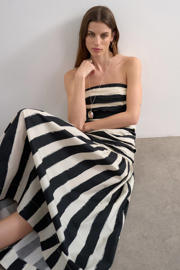 thumbnail: TOPSHOP gestreepte A-lijn jurk zwart