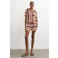 TOPSHOP regular high waist gestreepte strandshort multi gebreid