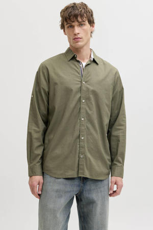 regular casual overhemd olijfgroen