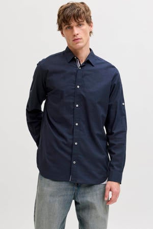 regular casual overhemd donkerblauw