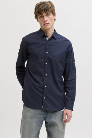 regular casual overhemd donkerblauw