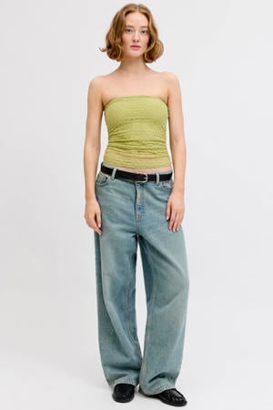 kanten gebloemde strapless top groen