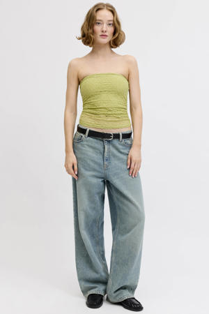 kanten gebloemde strapless top groen