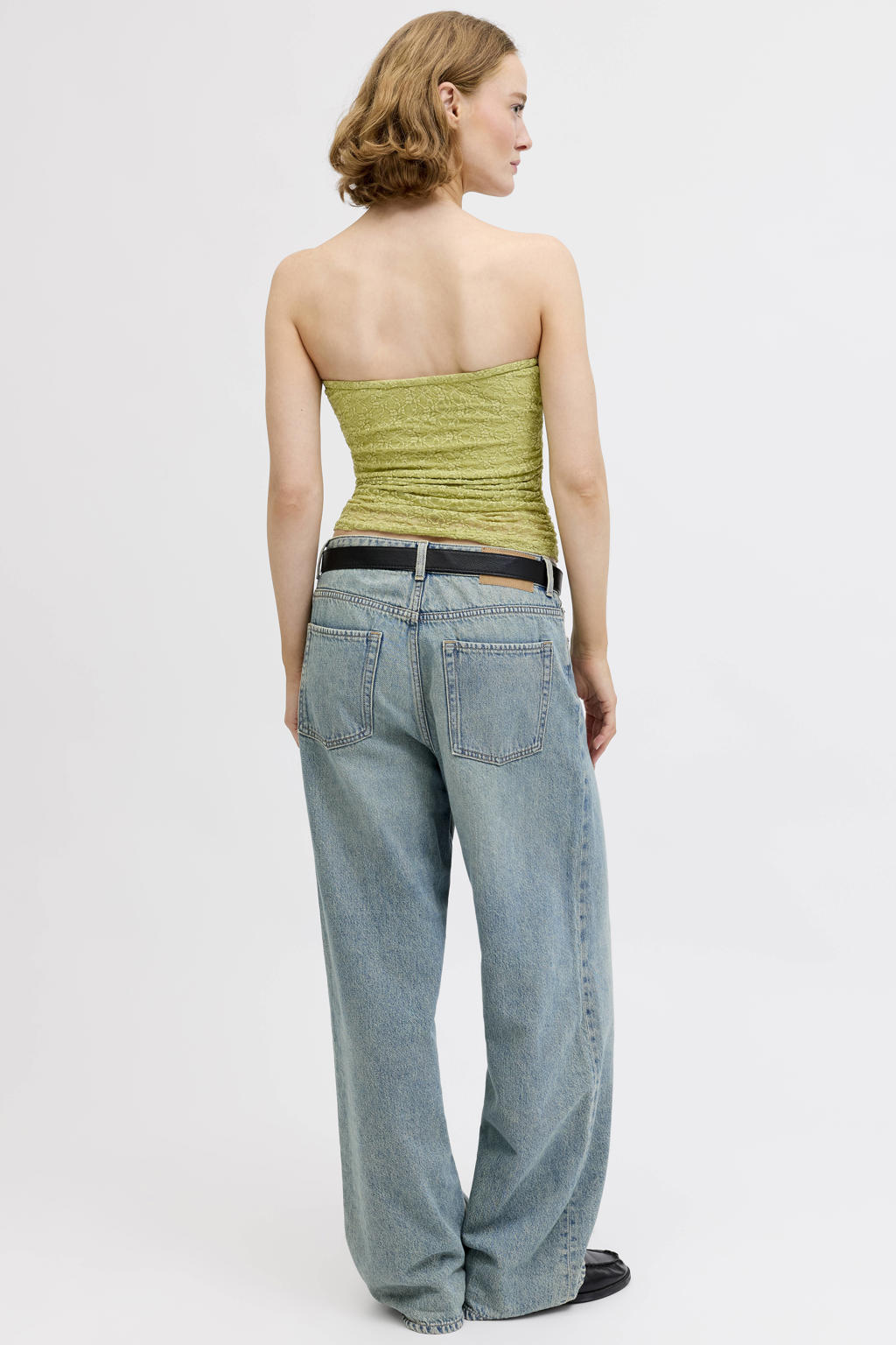 Groene dames JJXX kanten gebloemde strapless top