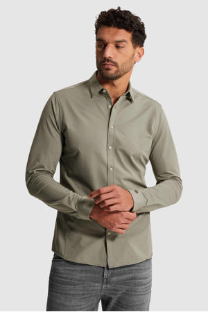 regular casual overhemd grijsgroen