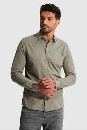 regular casual overhemd grijsgroen