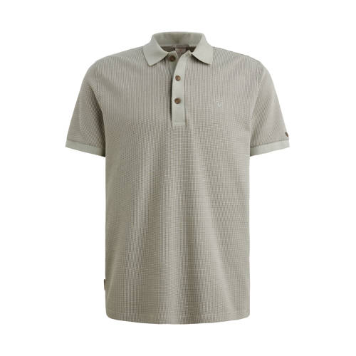 Cast Iron regular polo gebreid grijs afbeelding