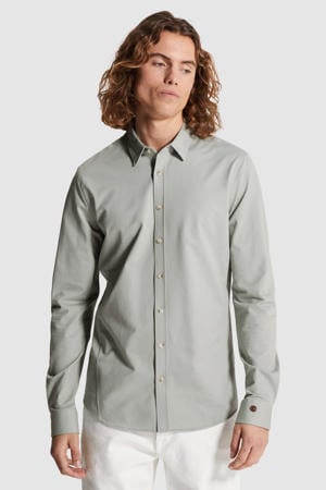 slim casual overhemd grijsgroen