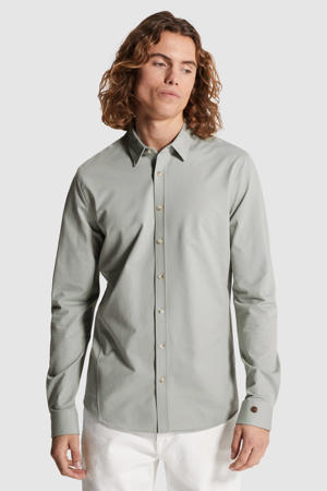 slim casual overhemd grijsgroen