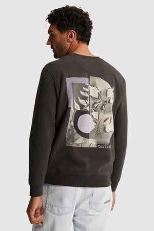 sweater met backprint antraciet