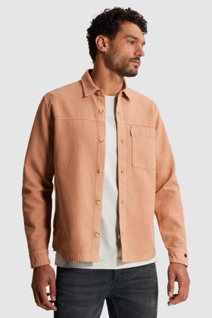 overshirt zalm met textuur