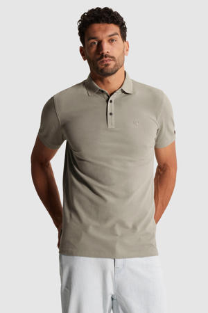 slim polo grijsgroen
