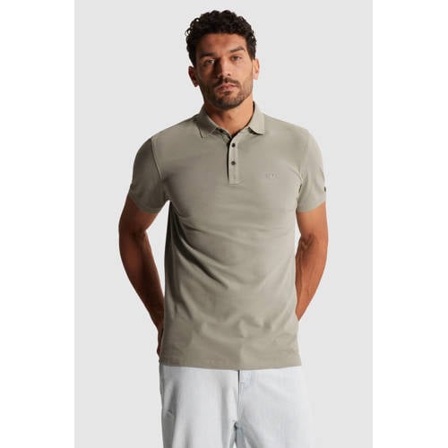 Cast Iron slim polo grijsgroen afbeelding