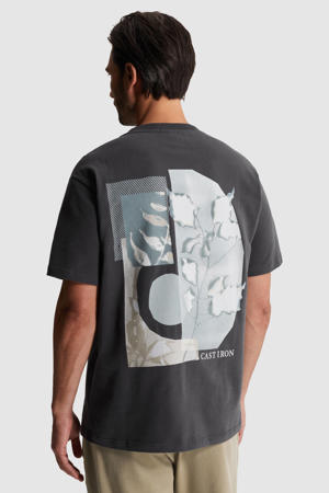 relaxed T-shirt met backprint antraciet