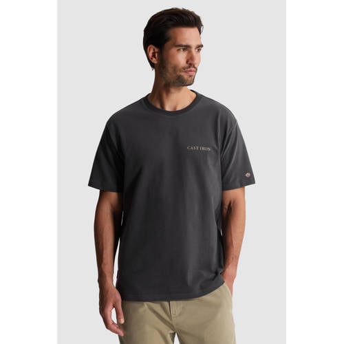 Cast Iron relaxed T-shirt met backprint antraciet afbeelding