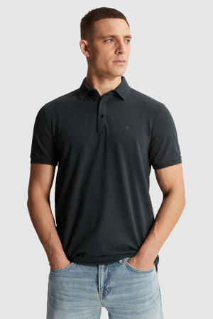 slim polo donkerblauw
