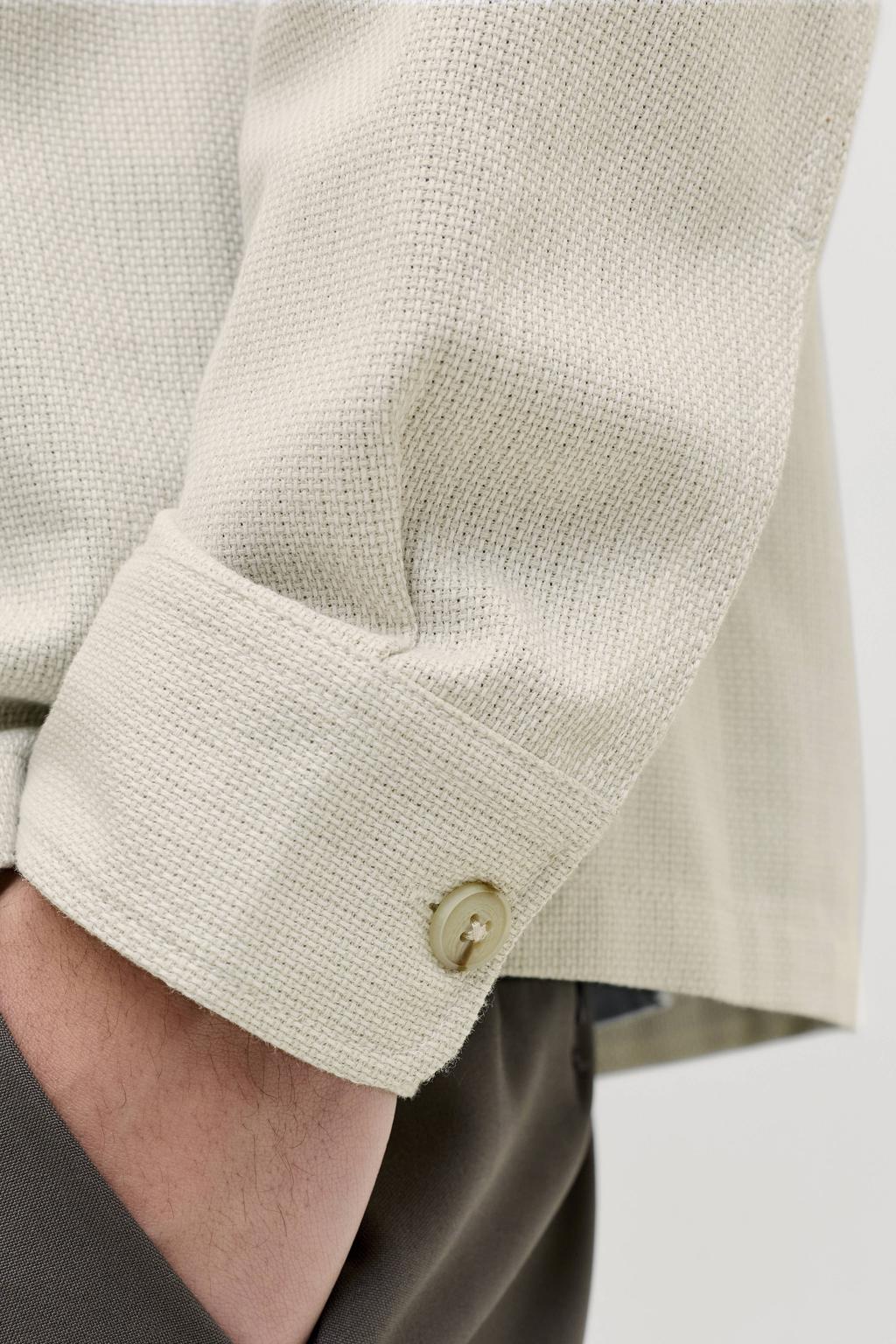 JACK & JONES PREMIUM regular casual overhemd met linnen beige