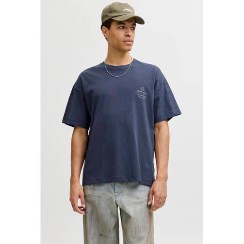 JACK & JONES ORIGINALS oversized T-shirt met backprint blauw afbeelding